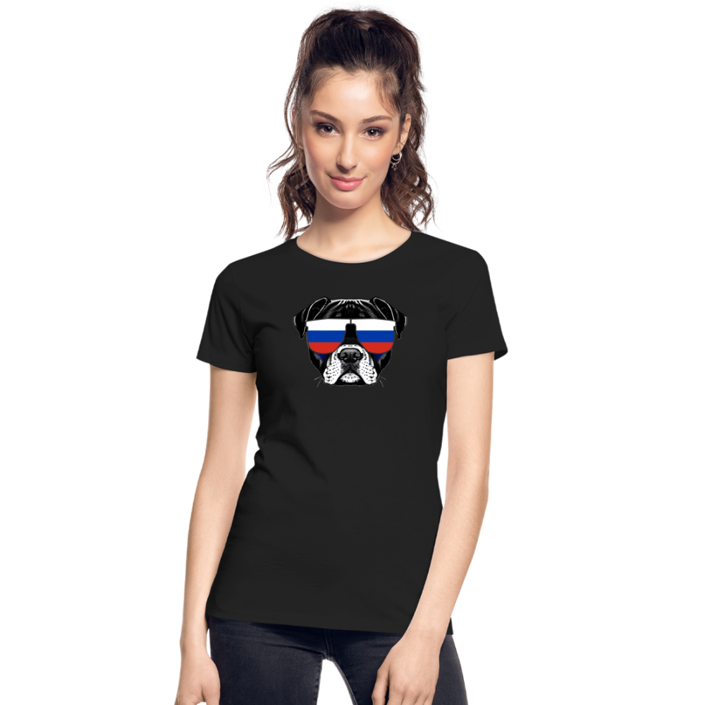 Russland Doggo "Frauen" T-Shirt - Schwarz