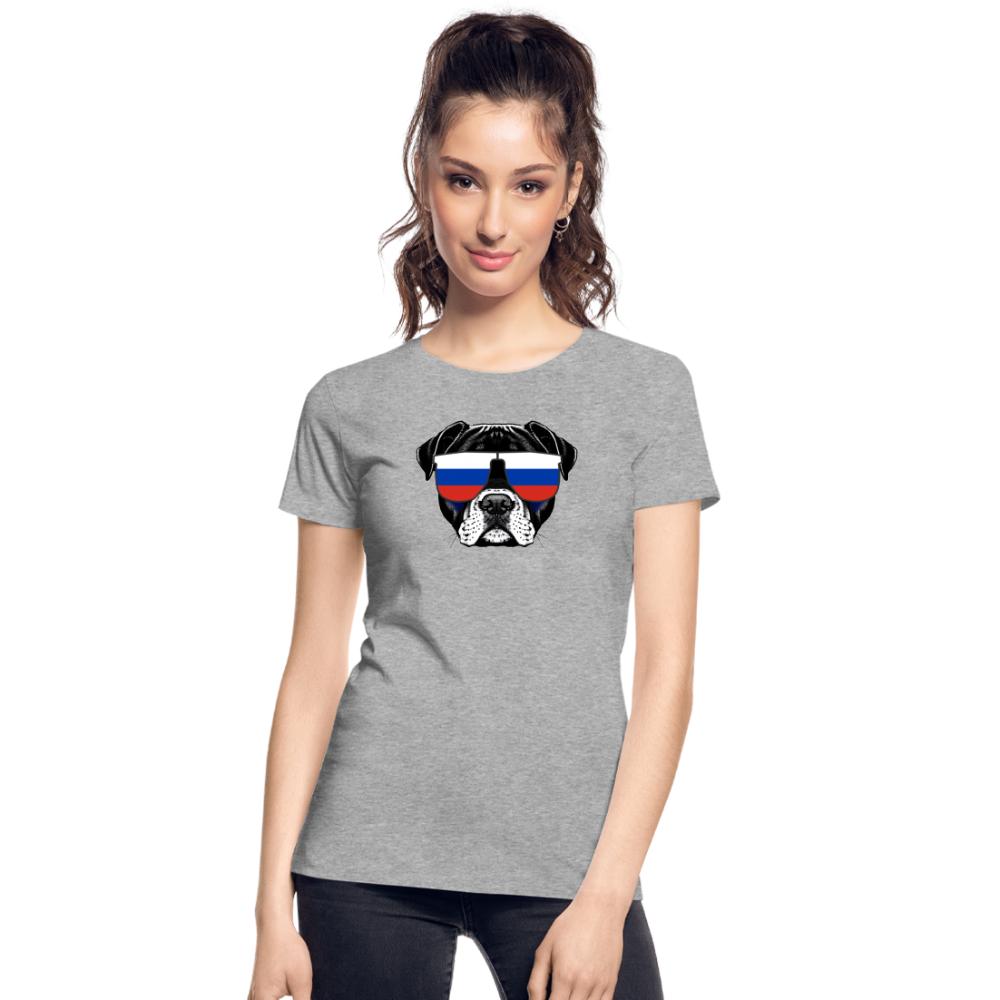 Russland Doggo "Frauen" T-Shirt - Grau meliert