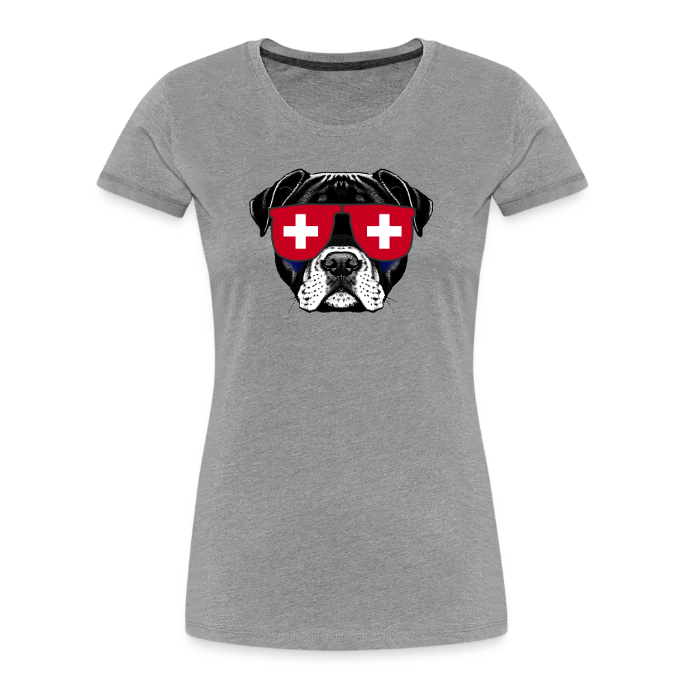 Schweiz Doggo "Frauen" T-Shirt - Grau meliert