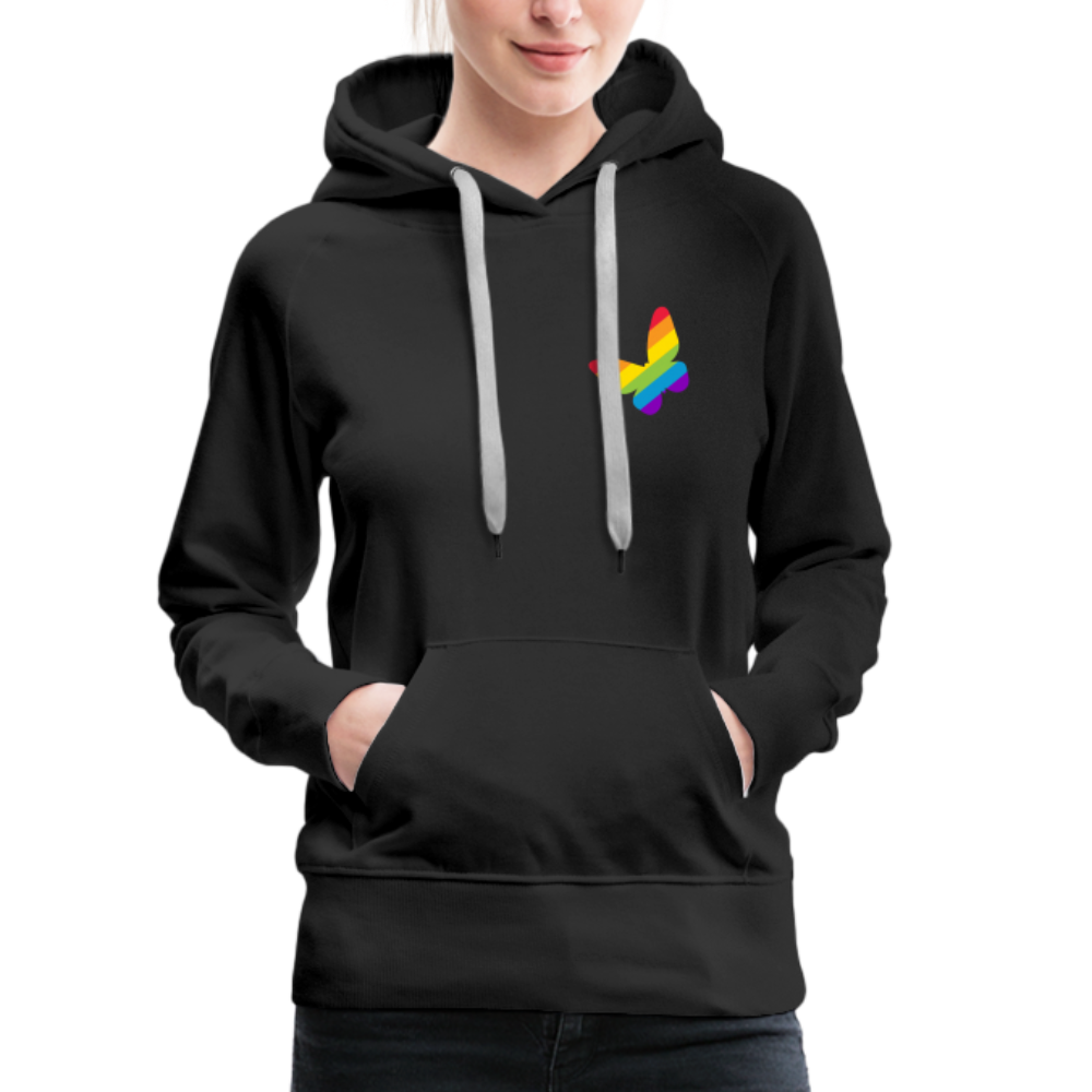 Regenbogen Schmetterling "Frauen" Hoodie - Schwarz