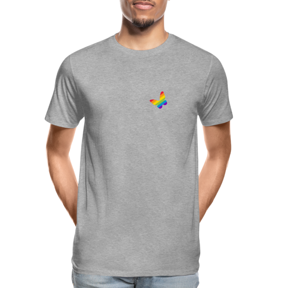 Regenbogen Schmetterling "Männer" T-Shirt - Grau meliert