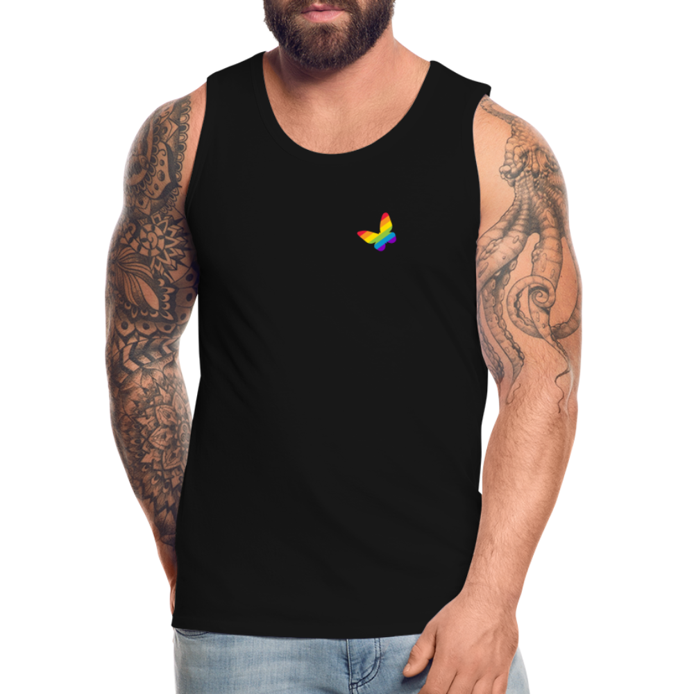 Regenbogen Schmetterling "Männer" Tank Top - Schwarz