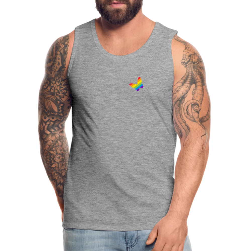 Regenbogen Schmetterling "Männer" Tank Top - Grau meliert