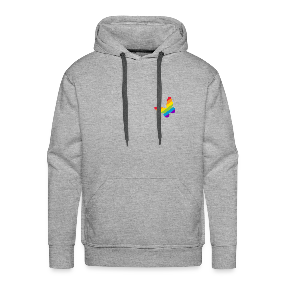 Regenbogen Schmetterling "Männer" Hoodie - Grau meliert