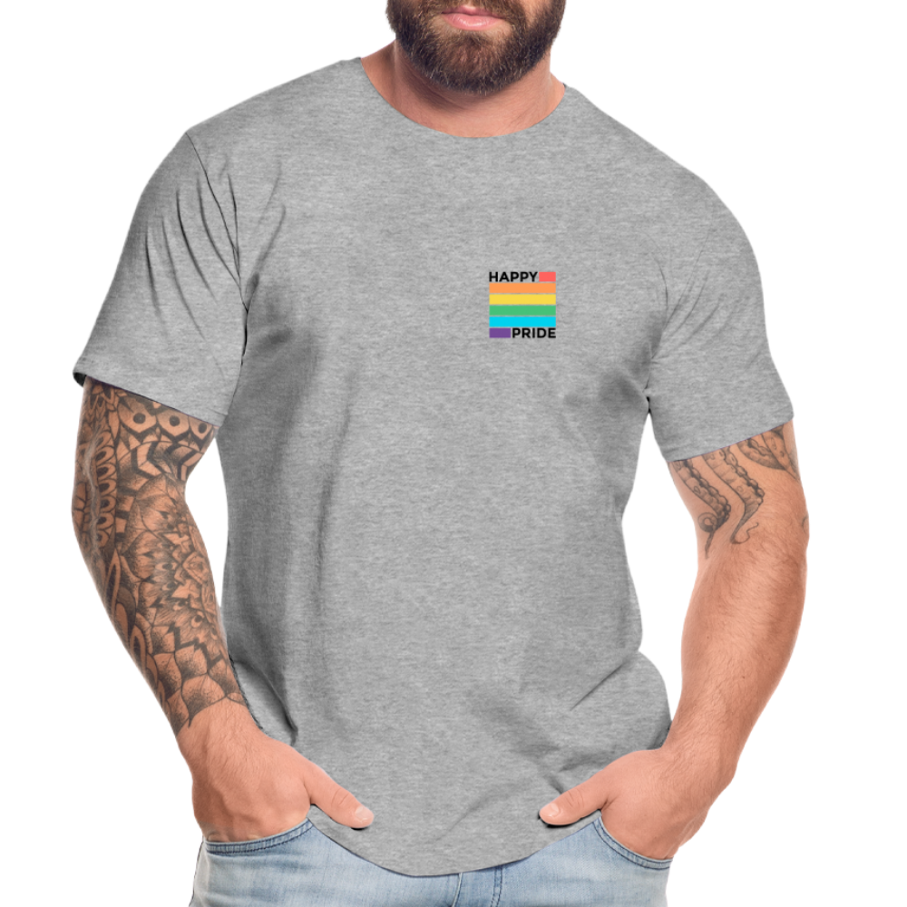 Happy Pride Badge "Männer" T-Shirt - Grau meliert