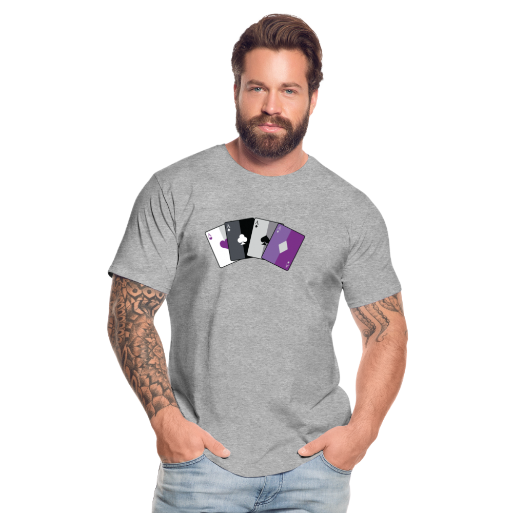 Asexual Spielkarten "Männer" T-Shirt - Grau meliert