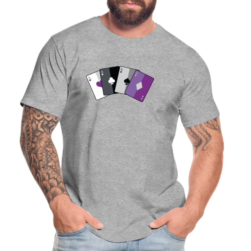 Asexual Spielkarten "Männer" T-Shirt - Grau meliert