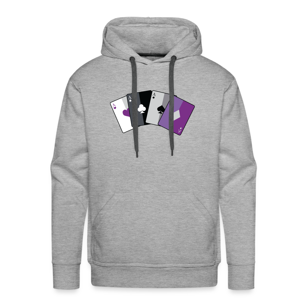 Asexual Spielkarten "Männer" Hoodie - Grau meliert