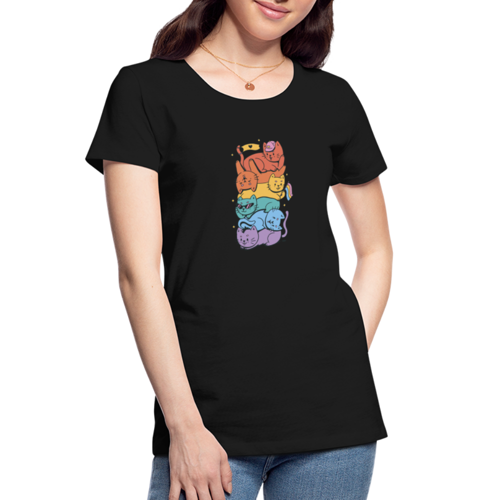 LGBTQ+ Katzen "Frauen" T-Shirt - Schwarz