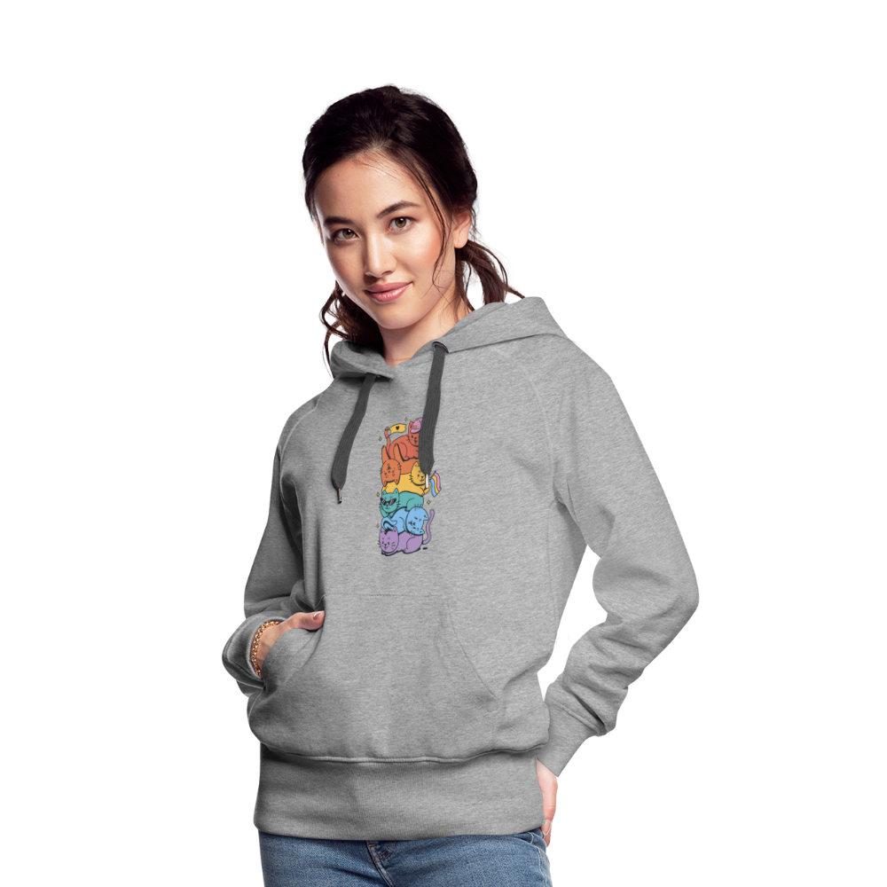 LGBTQ+ Katzen "Frauen" Hoodie - Grau meliert