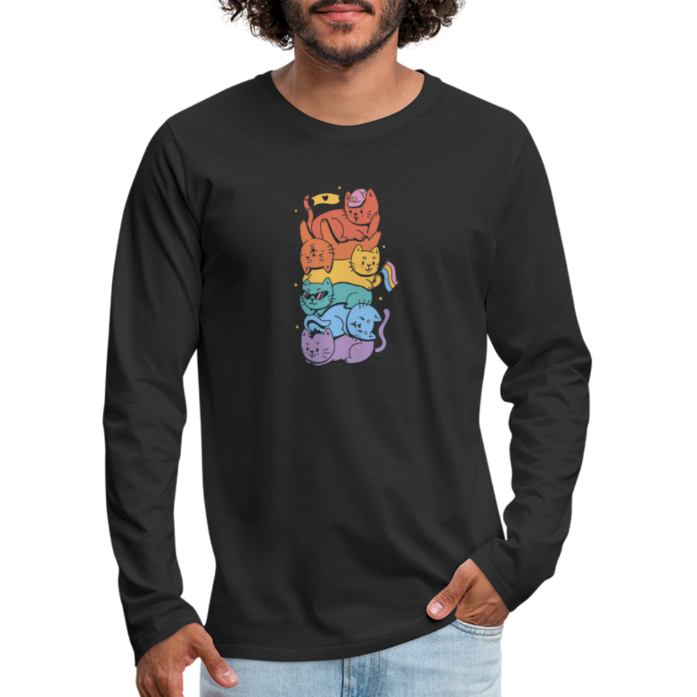 LGBTQ+ Katzen "Männer" Langarmshirt - Schwarz