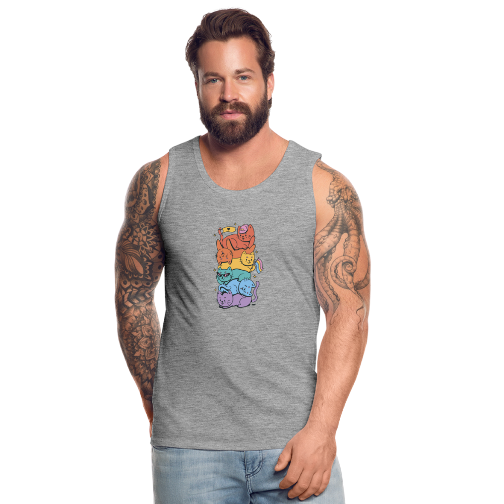 LGBTQ+ Katzen "Männer" Tank Top - Grau meliert