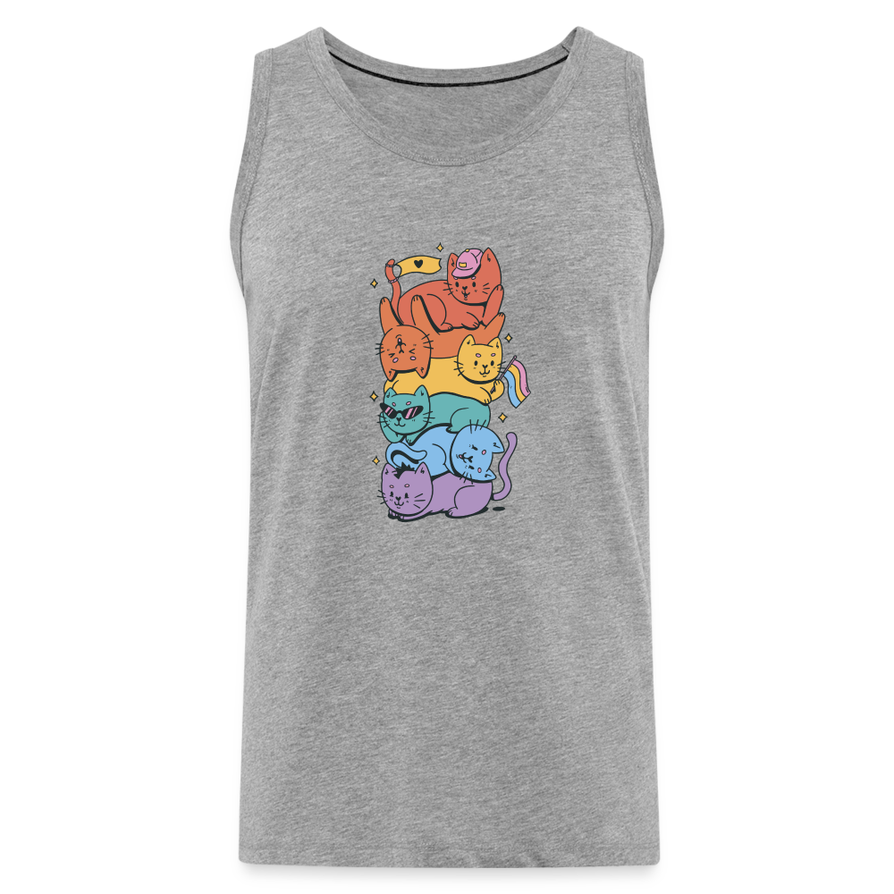 LGBTQ+ Katzen "Männer" Tank Top - Grau meliert