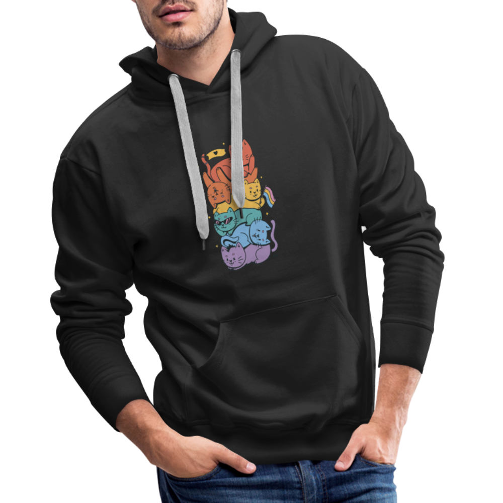 LGBTQ+ Katzen "Männer" Hoodie - Schwarz