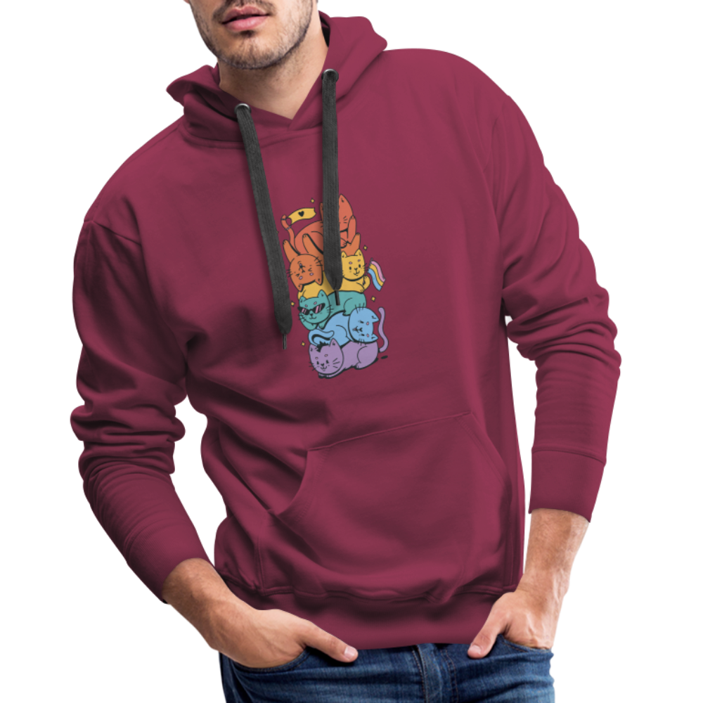 LGBTQ+ Katzen "Männer" Hoodie - Bordeaux