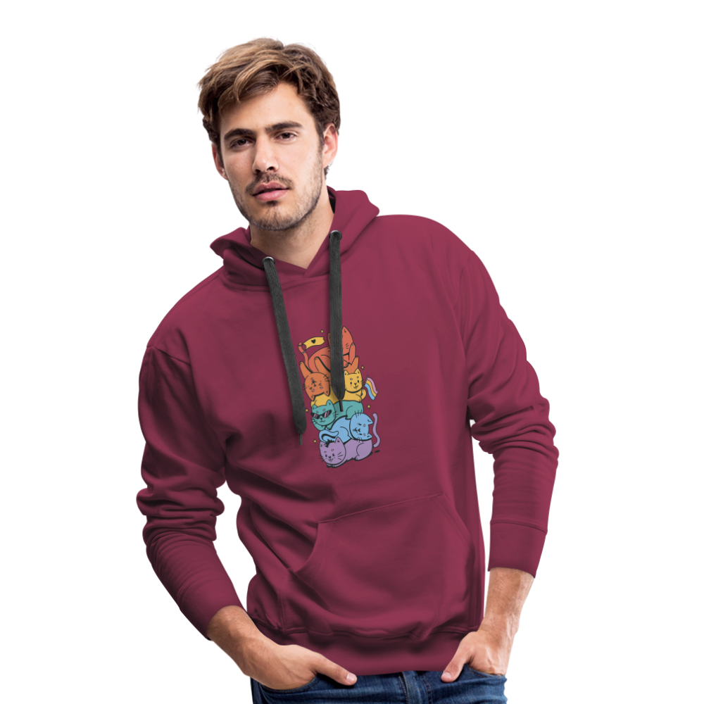 LGBTQ+ Katzen "Männer" Hoodie - Bordeaux