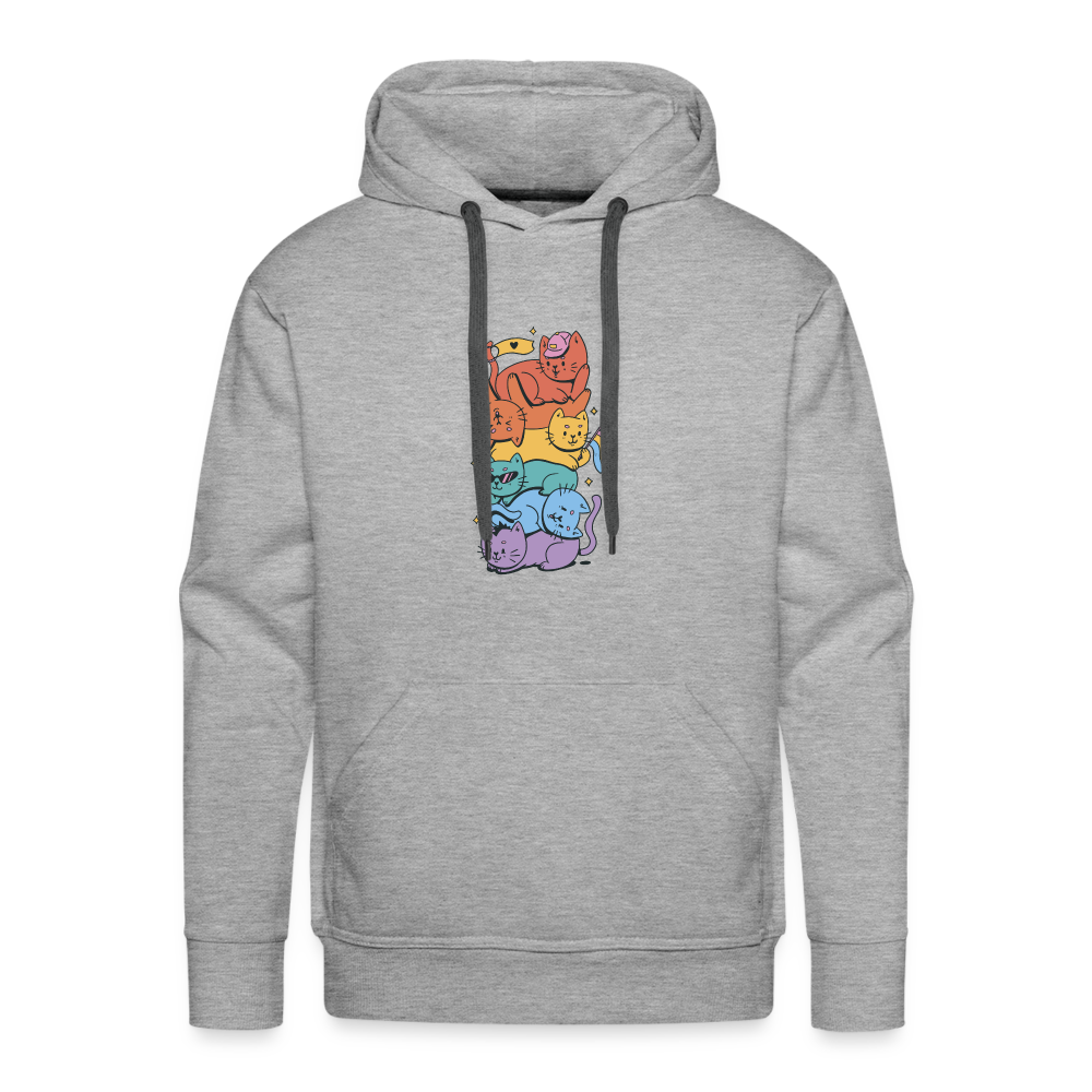 LGBTQ+ Katzen "Männer" Hoodie - Grau meliert