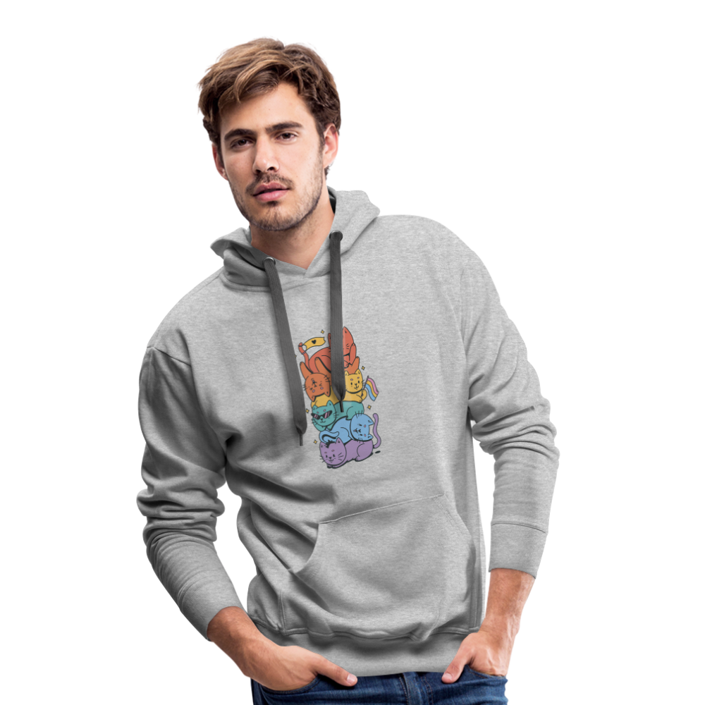 LGBTQ+ Katzen "Männer" Hoodie - Grau meliert