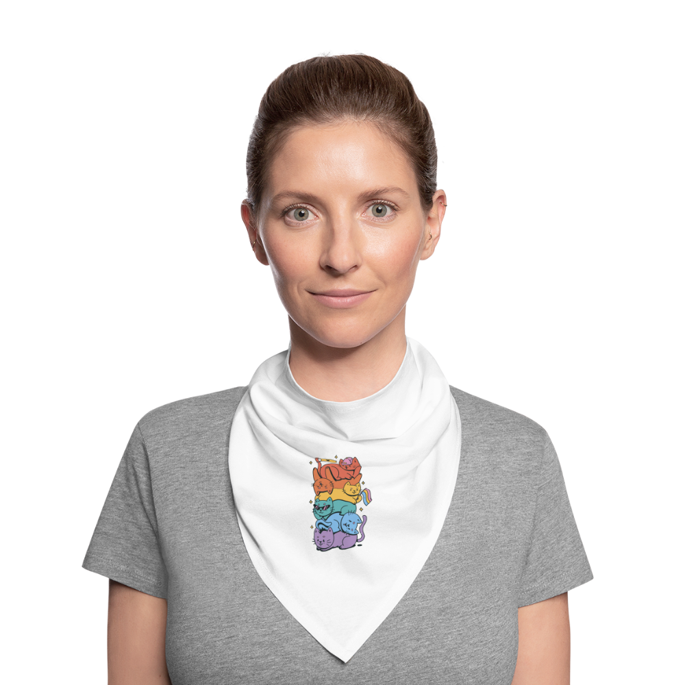 LGBTQ+ Katzen Bandana - weiß