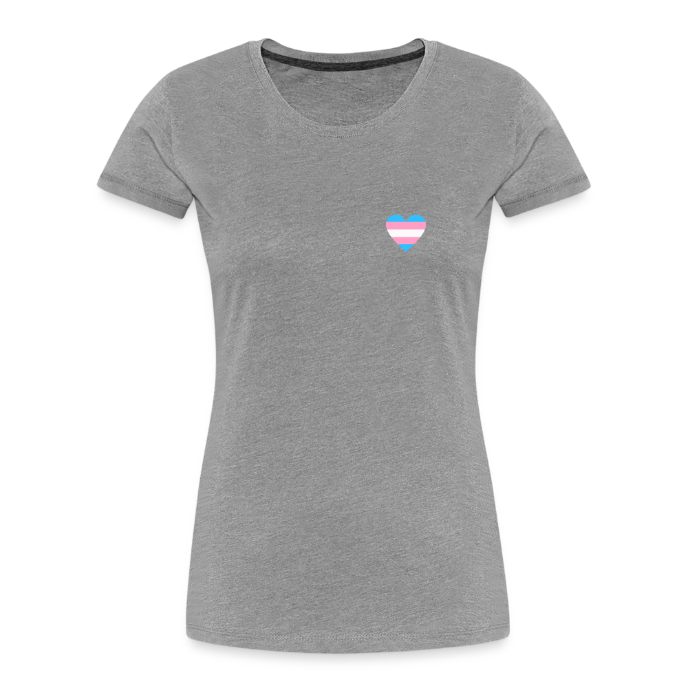 Trans Herz "Frauen" T-Shirt - Grau meliert