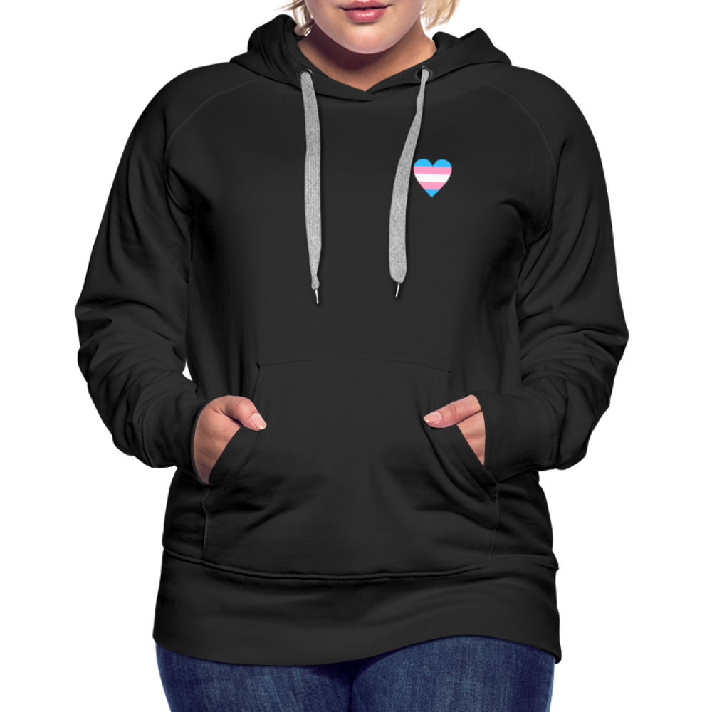 Trans Herz "Frauen" Hoodie - Schwarz