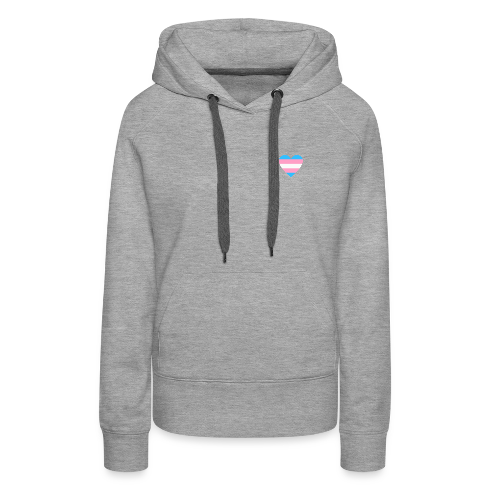 Trans Herz "Frauen" Hoodie - Grau meliert