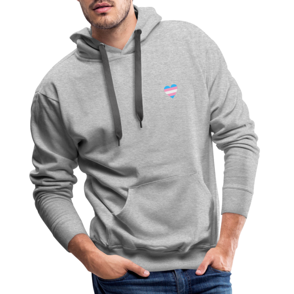 Trans Herz "Männer" Hoodie - Grau meliert