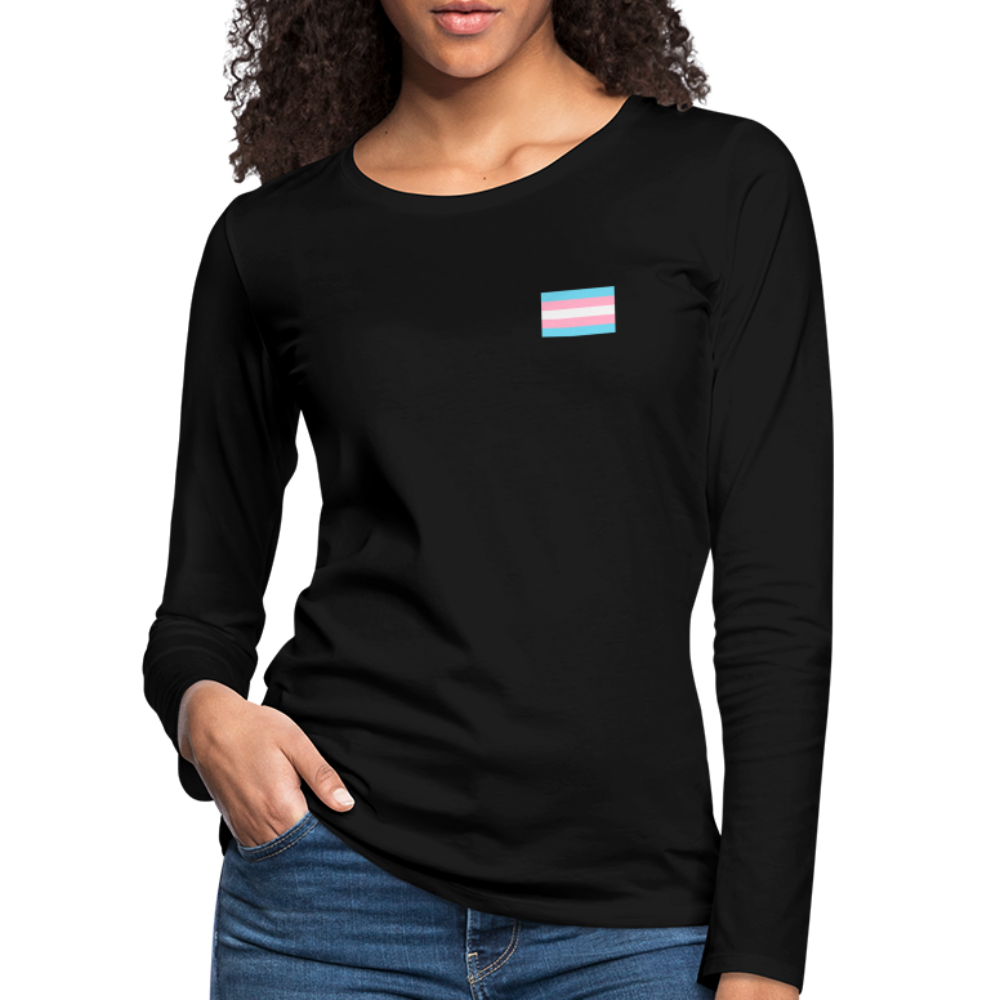 Trans Pride Flag Frauen Langarmshirt - Schwarz