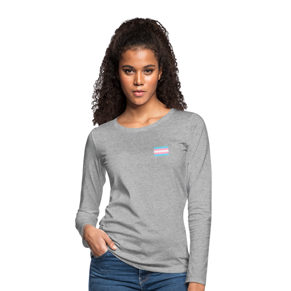 Trans Pride Flag Frauen Langarmshirt - Grau meliert