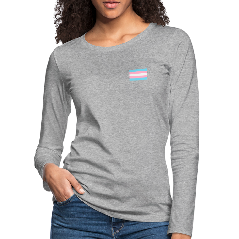 Trans Pride Flag Frauen Langarmshirt - Grau meliert