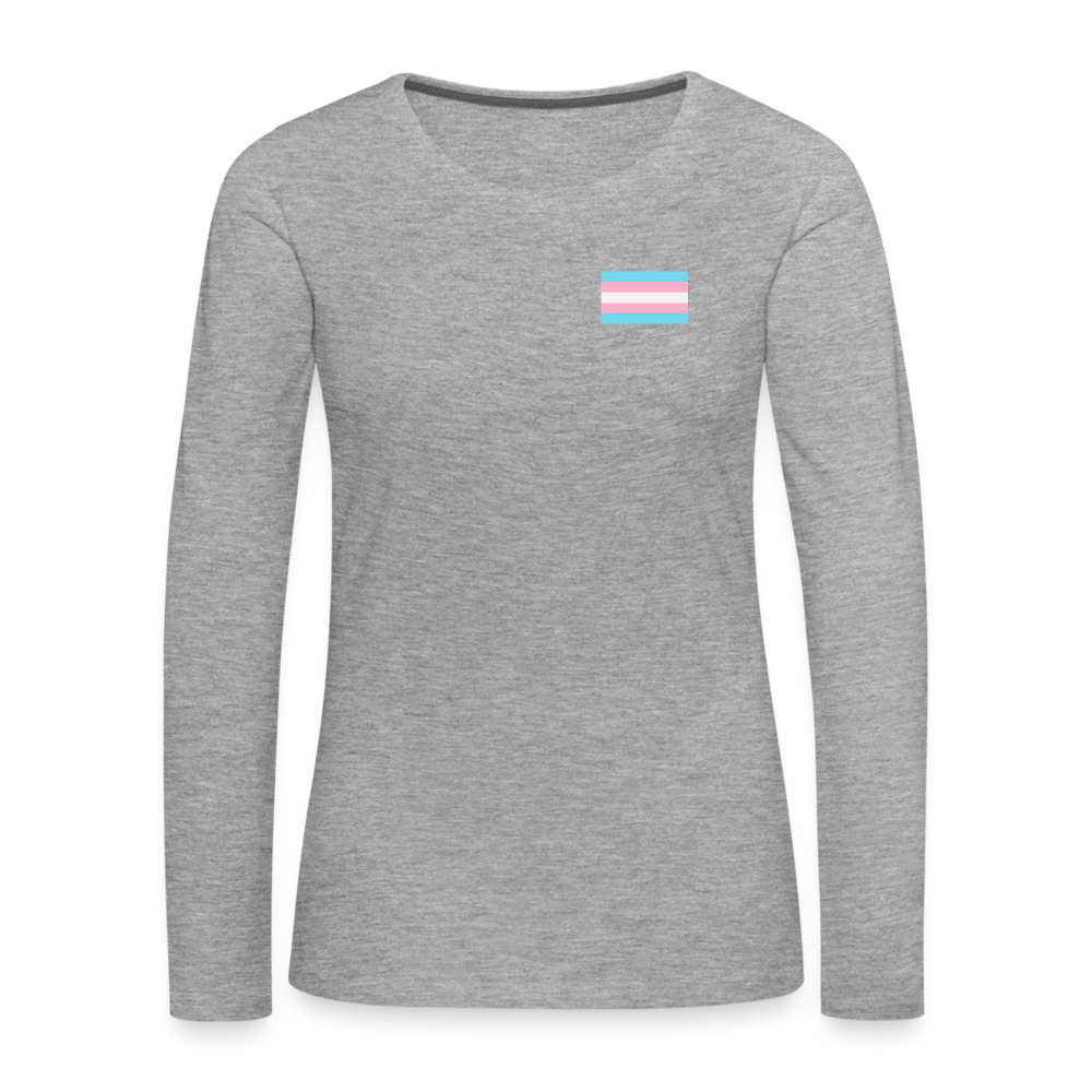 Trans Pride Flag Frauen Langarmshirt - Grau meliert