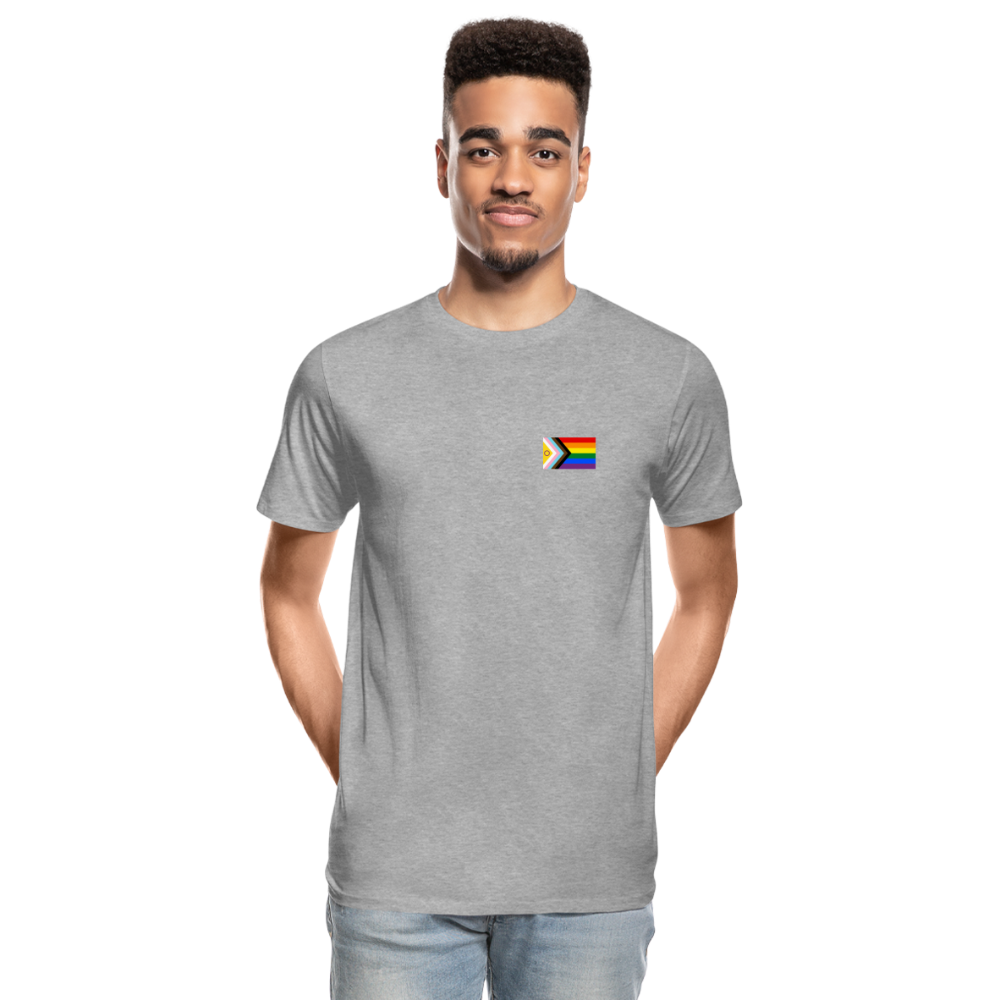 Intersex Inclusive Progress Pride Flag "Männer" T-Shirt - Grau meliert