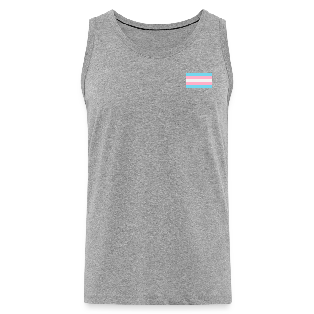 Trans Pride Flag "Männer" Tank Top - Grau meliert