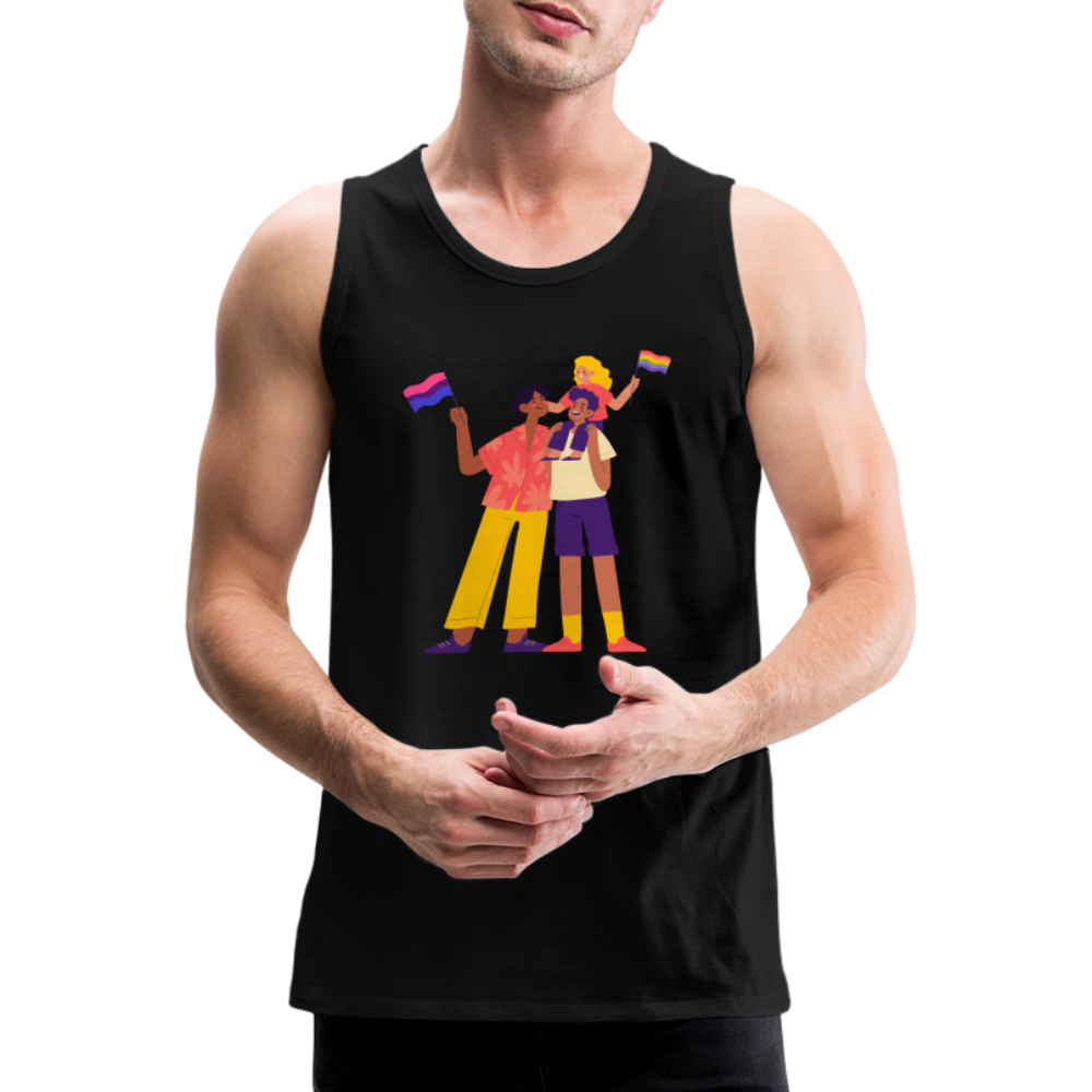 Gay Parents with Child "Männer" Tank Top - Schwarz