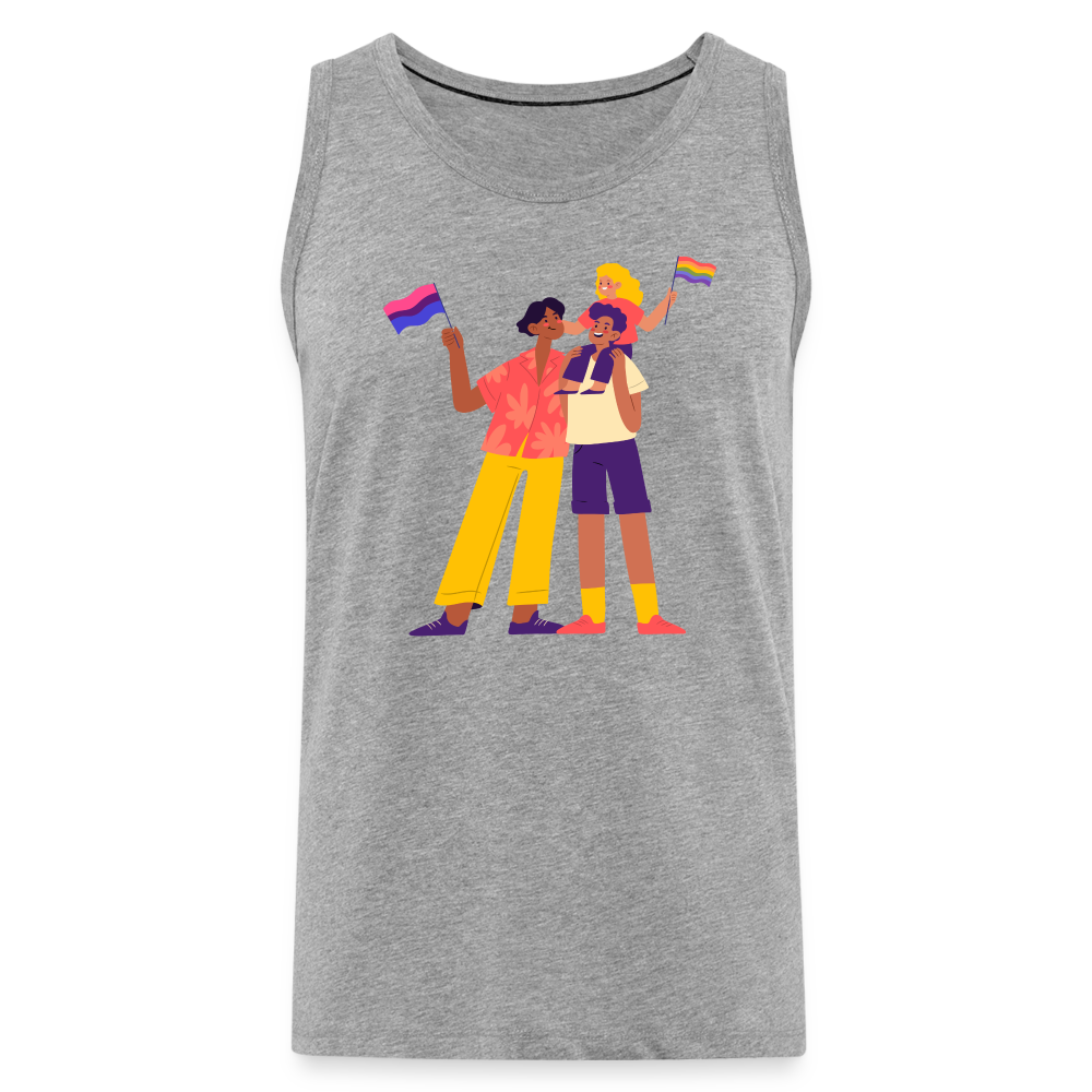 Gay Parents with Child "Männer" Tank Top - Grau meliert