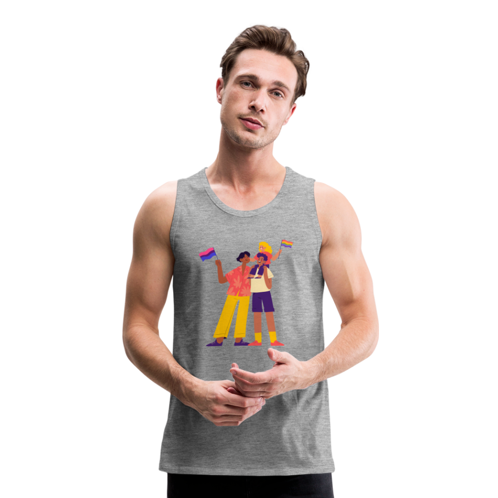 Gay Parents with Child "Männer" Tank Top - Grau meliert