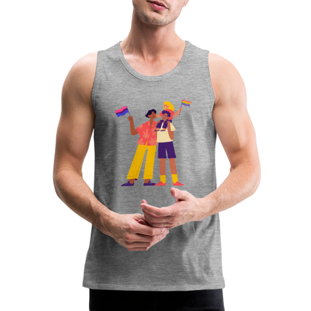 Gay Parents with Child "Männer" Tank Top - Grau meliert