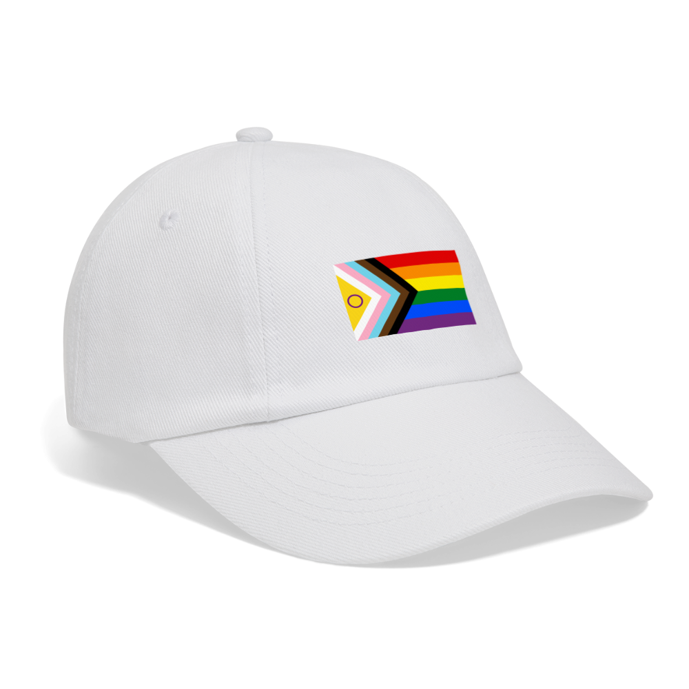 Intersex Inclusive Progress Pride Flag Baseballkappe - Weiß/Weiß