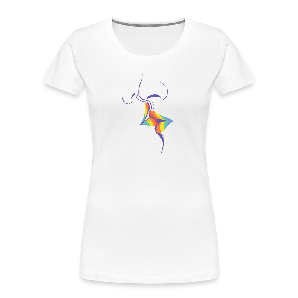 Regenbogenkuss "Frauen" T-Shirt - weiß