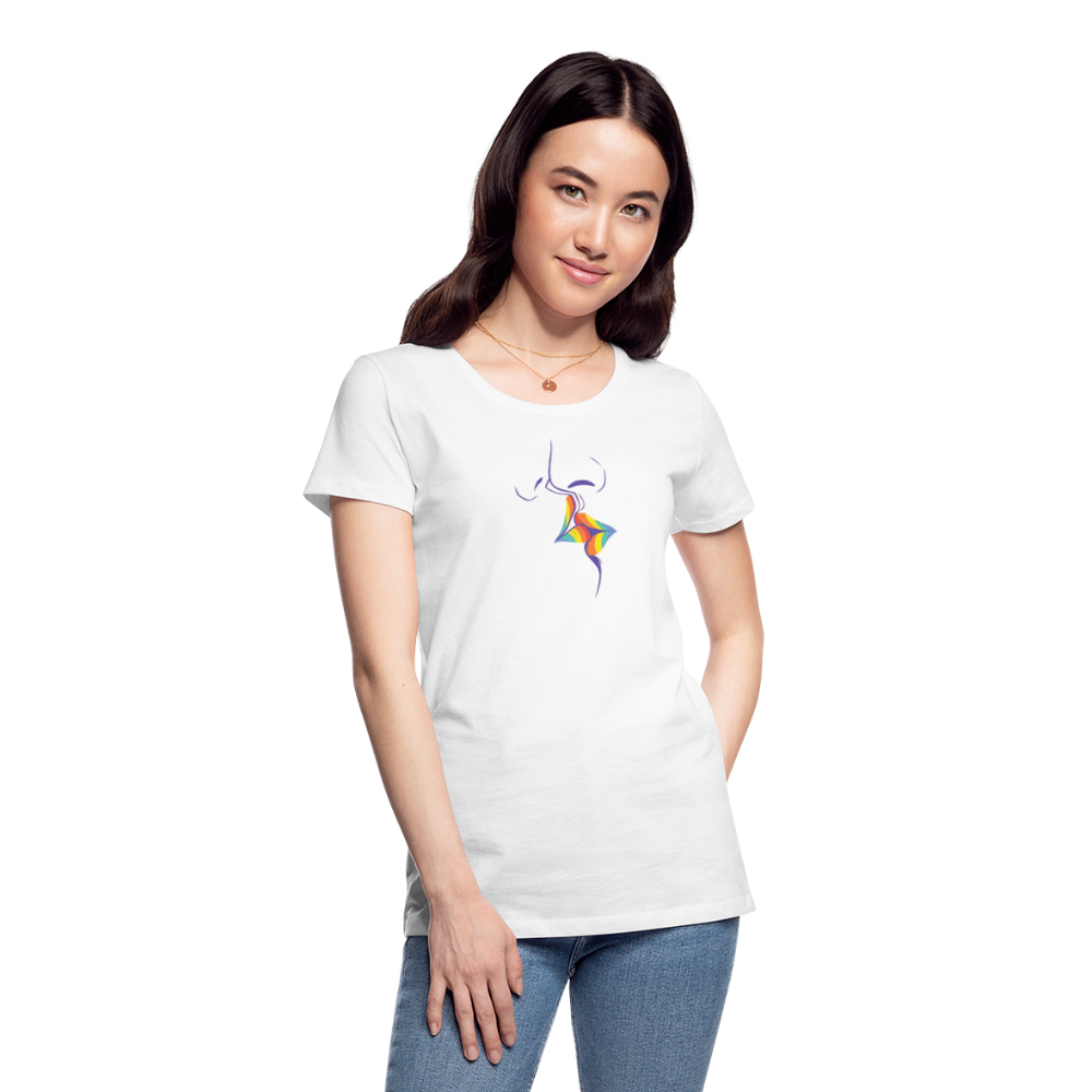 Regenbogenkuss "Frauen" T-Shirt - weiß