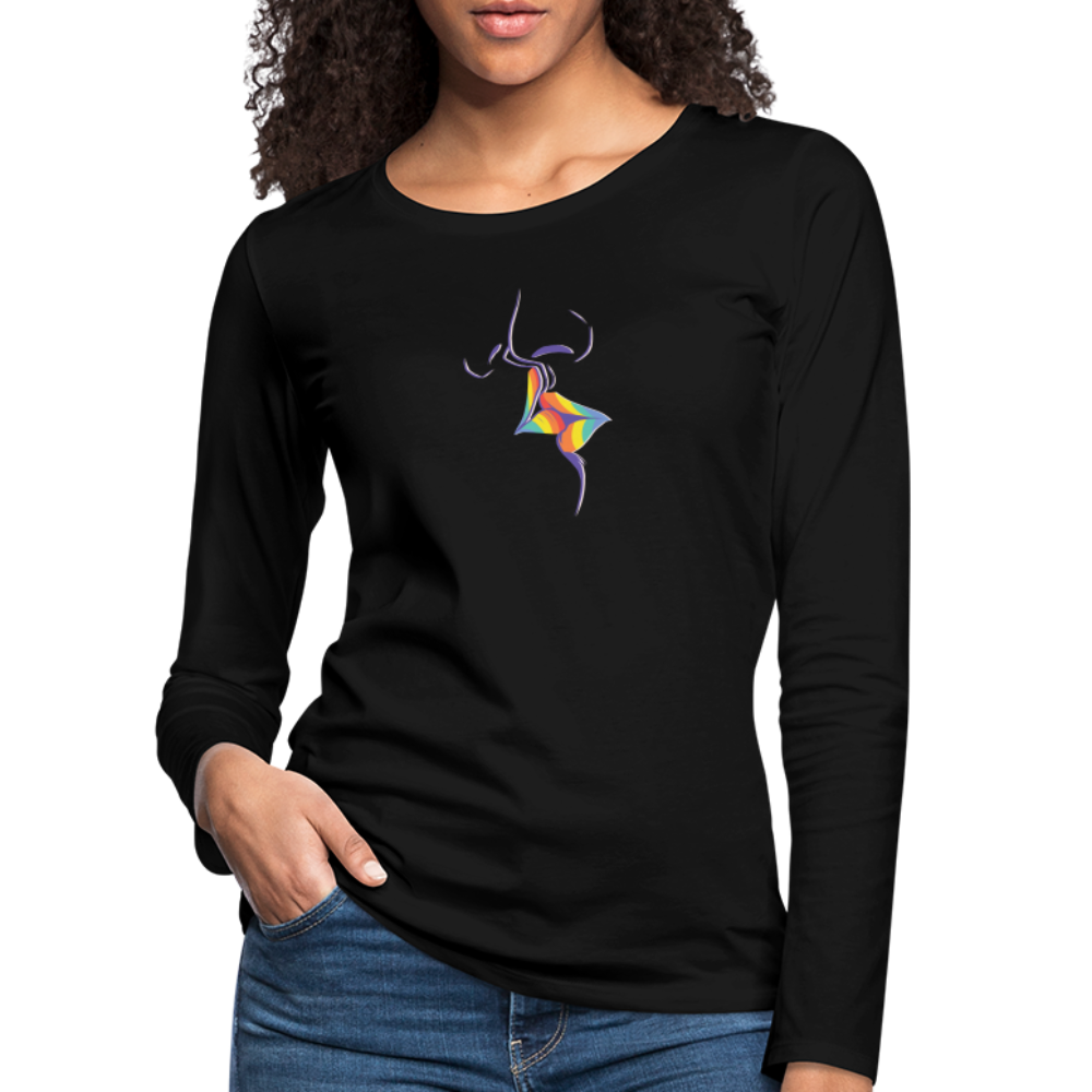 Regenbogenkuss "Frauen" Langarmshirt - Schwarz