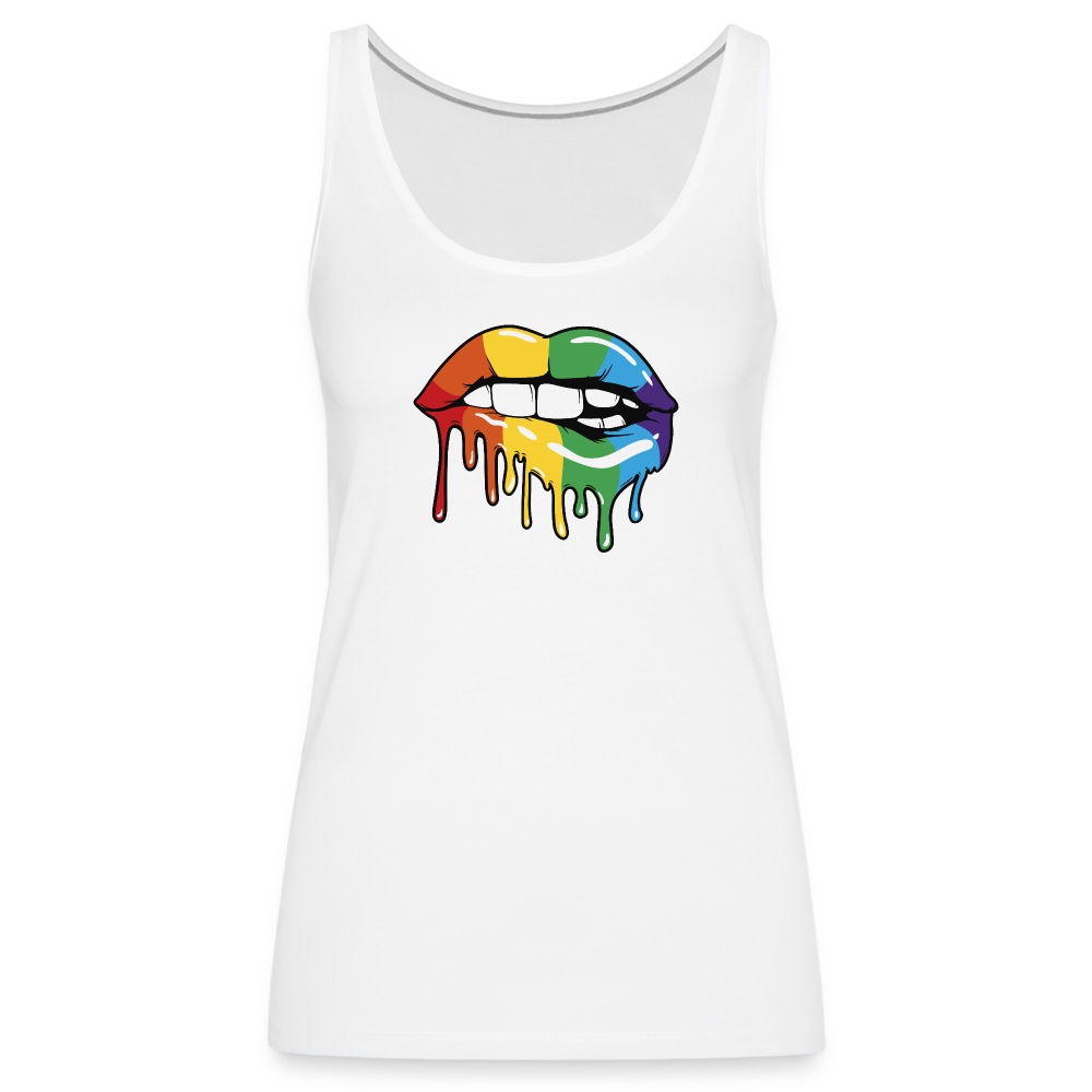 Regenbogen Lippen "Frauen" Tank Top - weiß