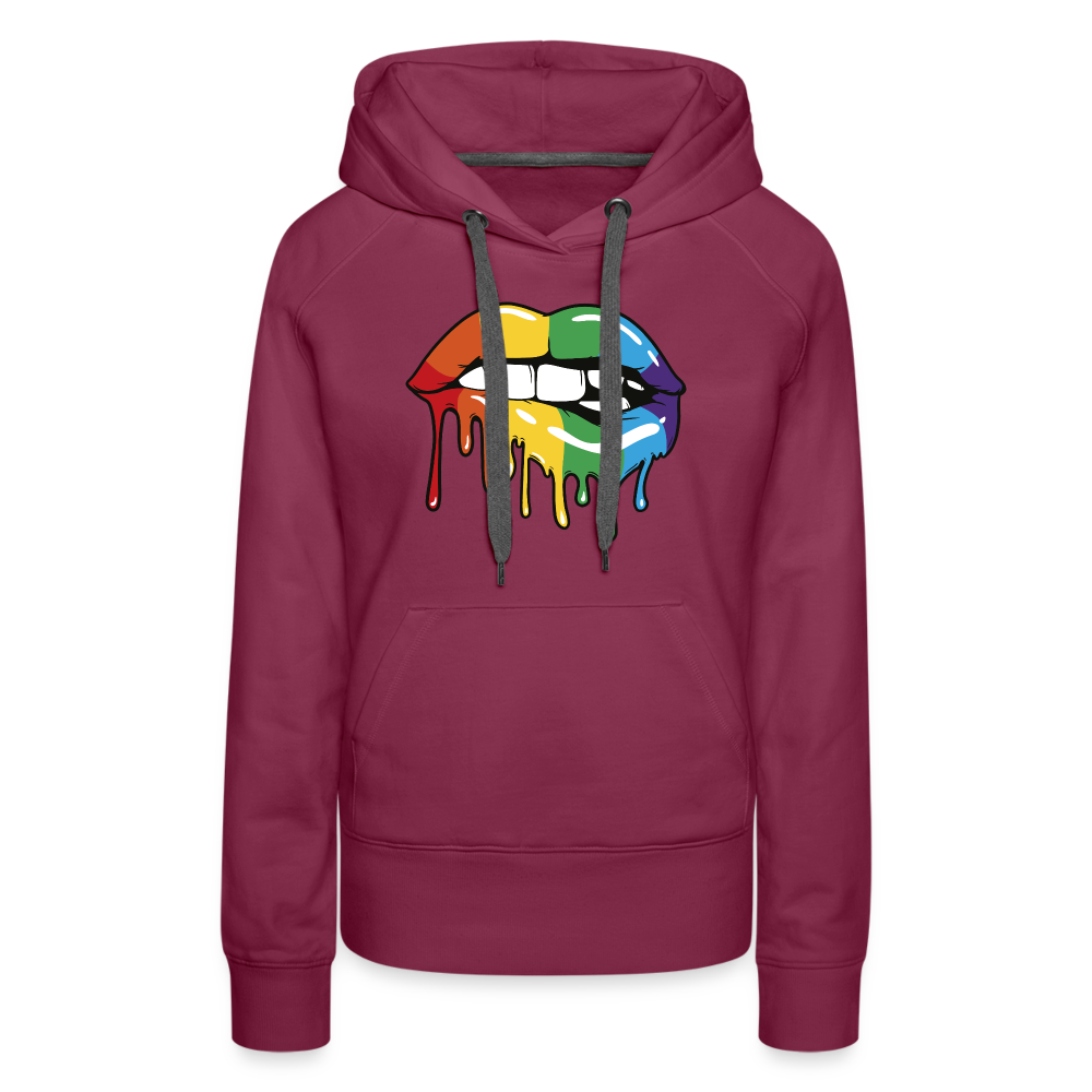 Regenbogen Lippen "Frauen" Hoodie - Bordeaux