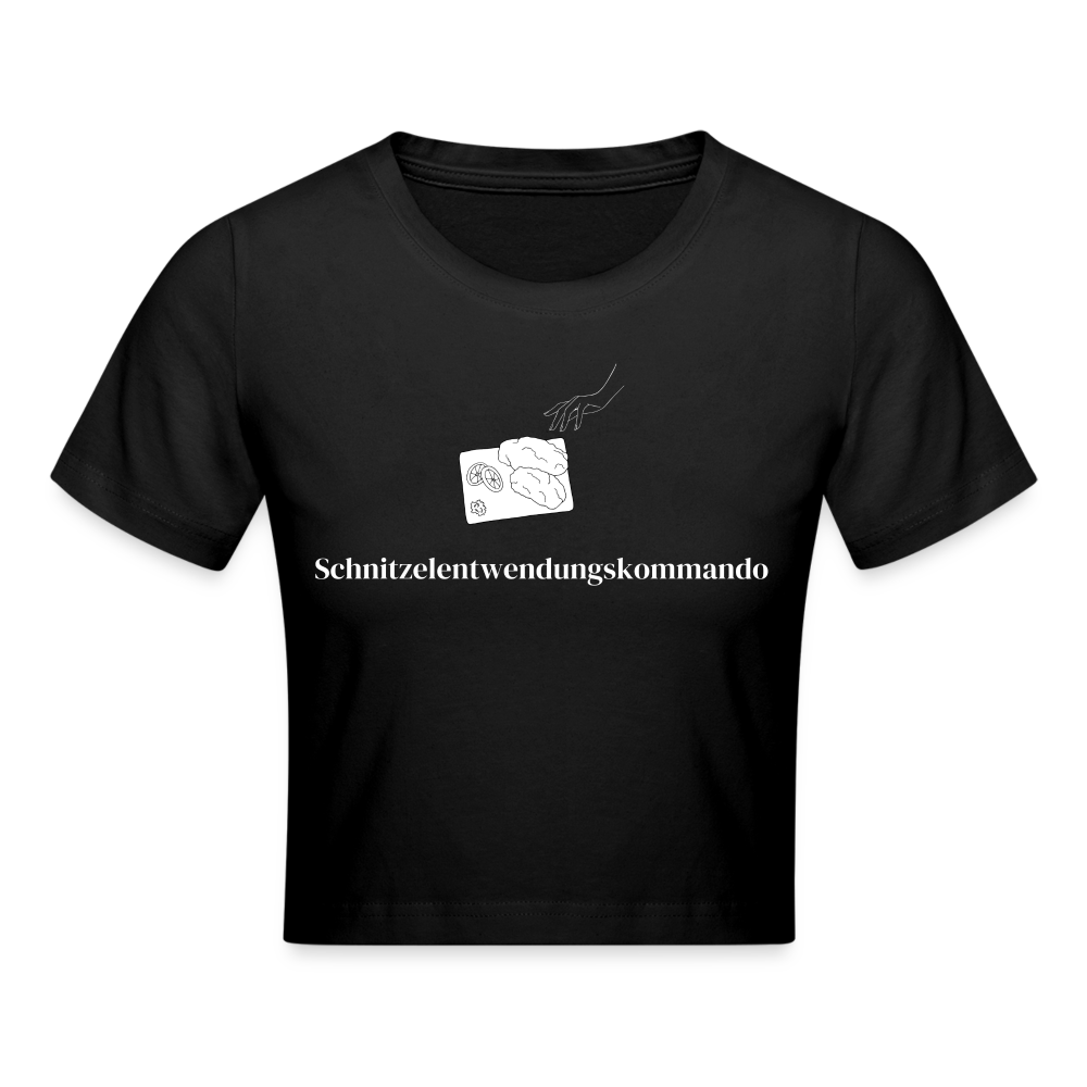 Schnitzelentwendungskommando Cropped T-Shirt - Schwarz