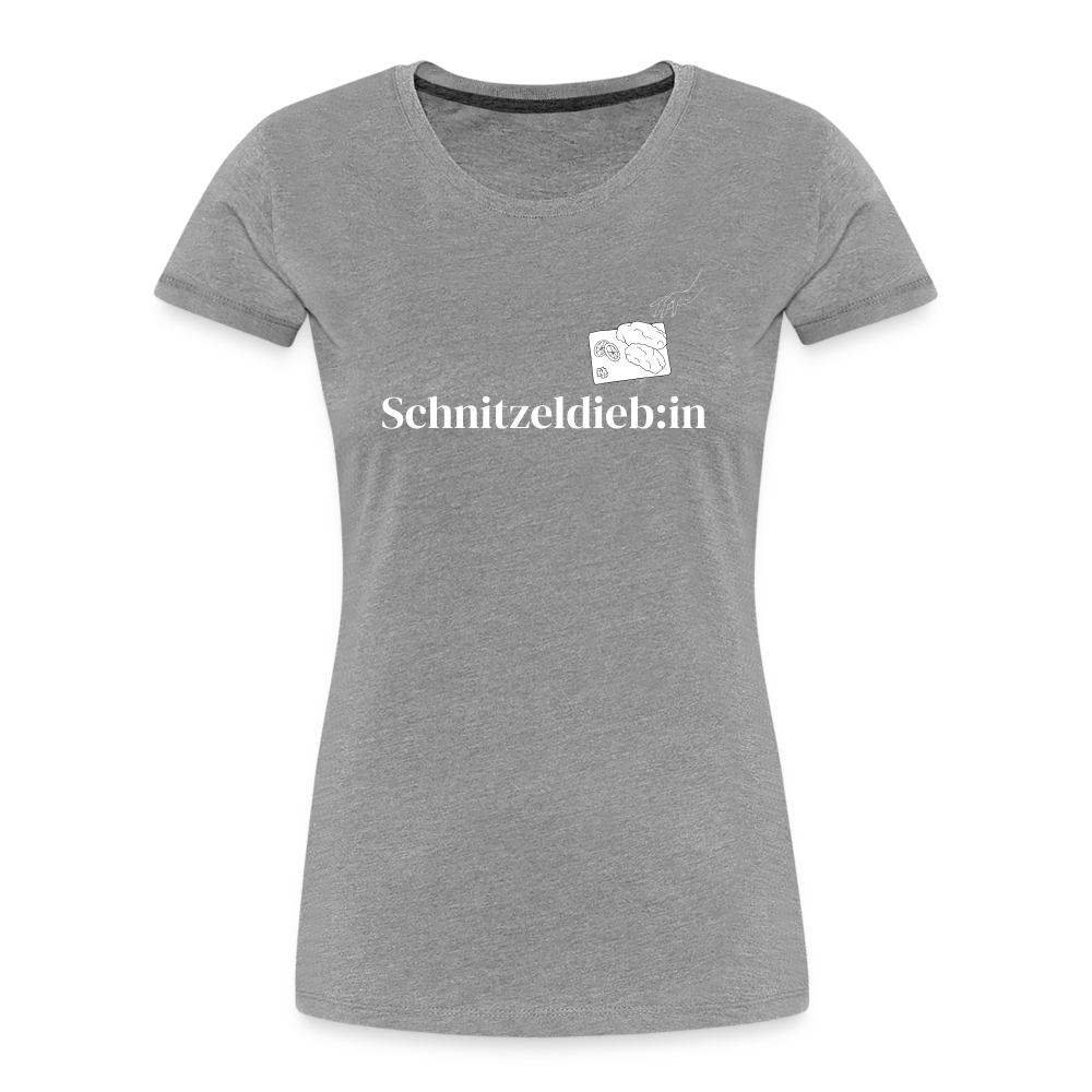 Schnitzeldieb:in "Frauen" T-Shirt - Grau meliert