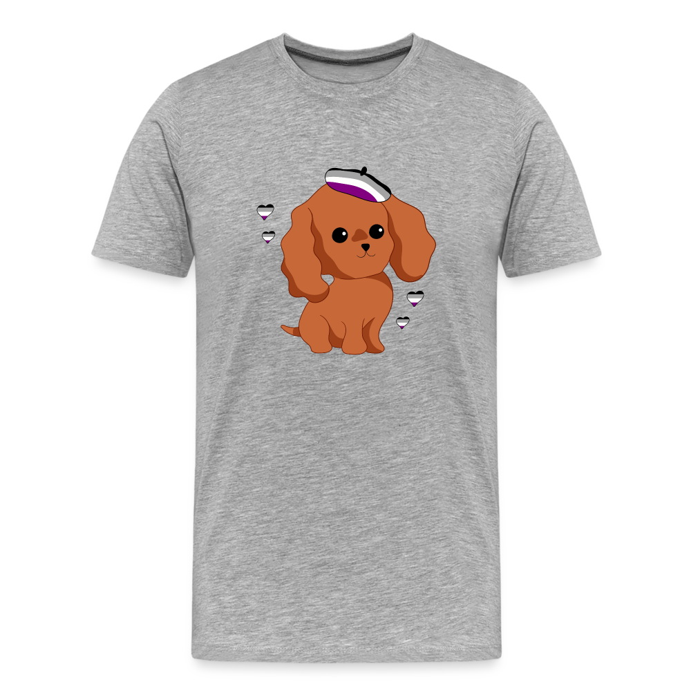 Cute Asexual Dog "Männer" T-Shirt - Grau meliert