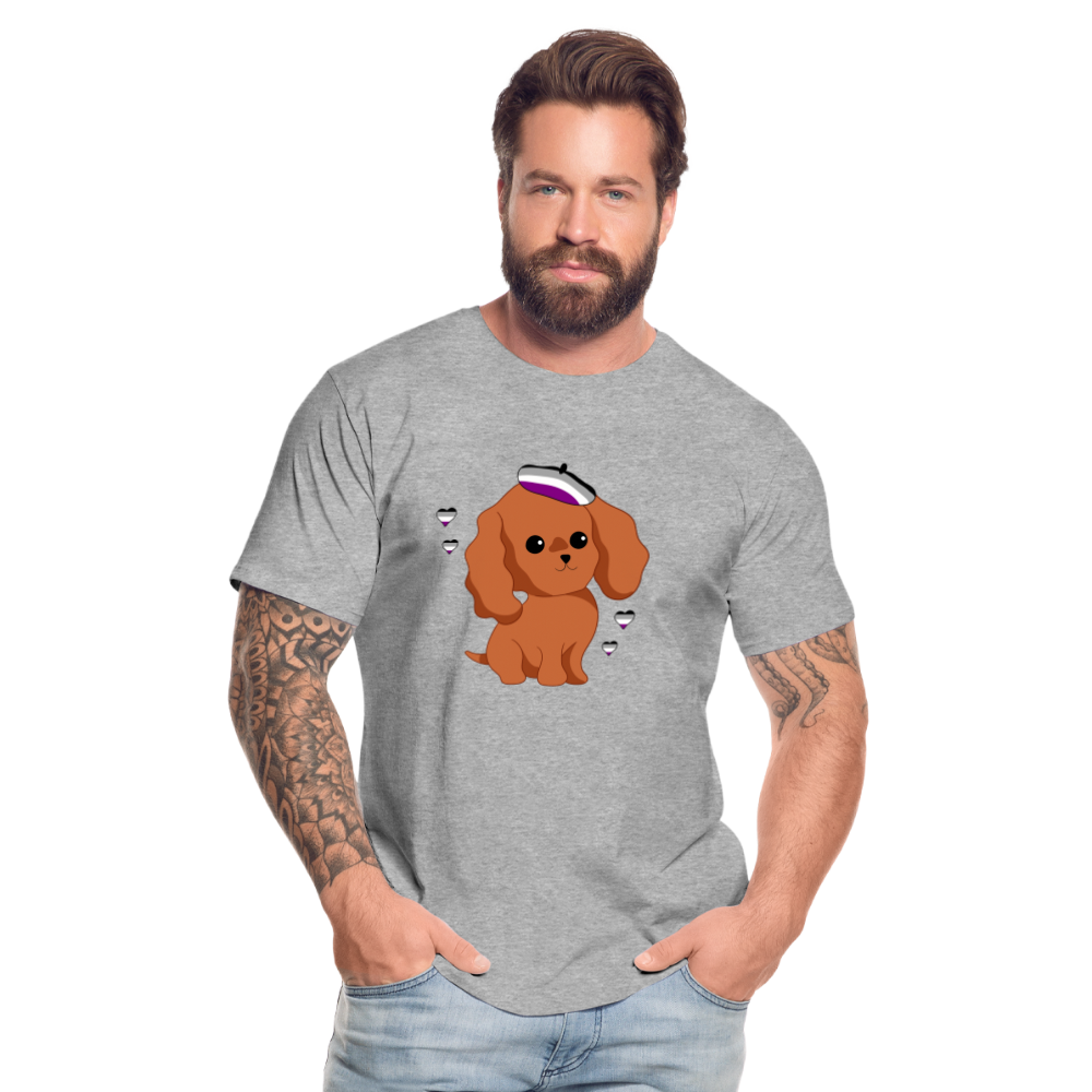 Cute Asexual Dog "Männer" T-Shirt - Grau meliert