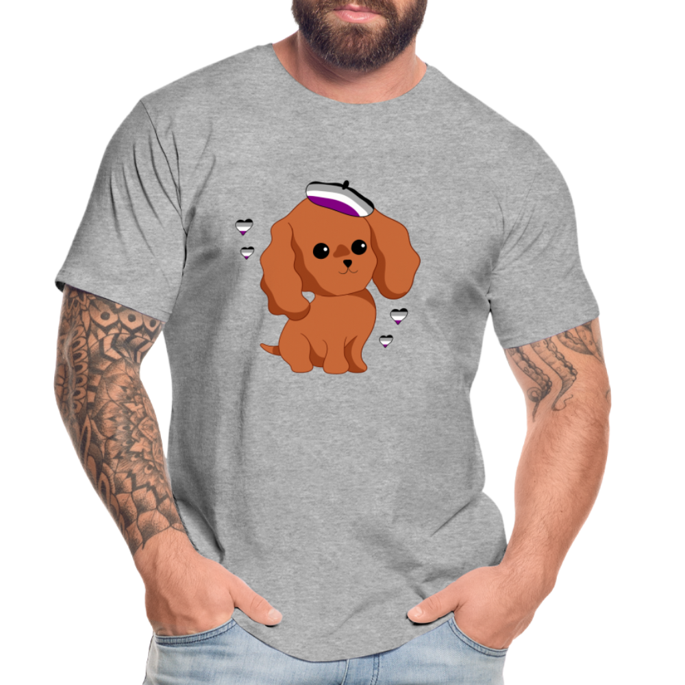 Cute Asexual Dog "Männer" T-Shirt - Grau meliert