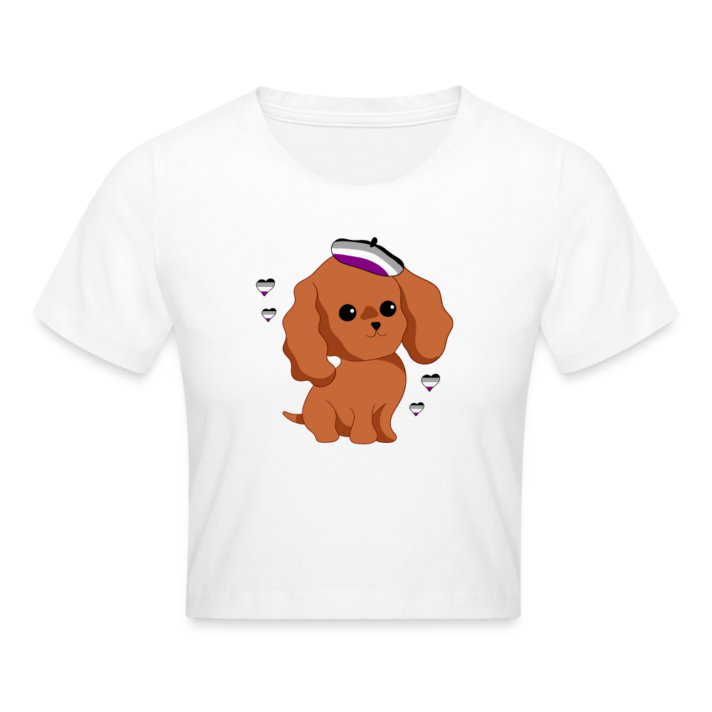 Cute Asexual Dog Cropped T-Shirt - Weiß