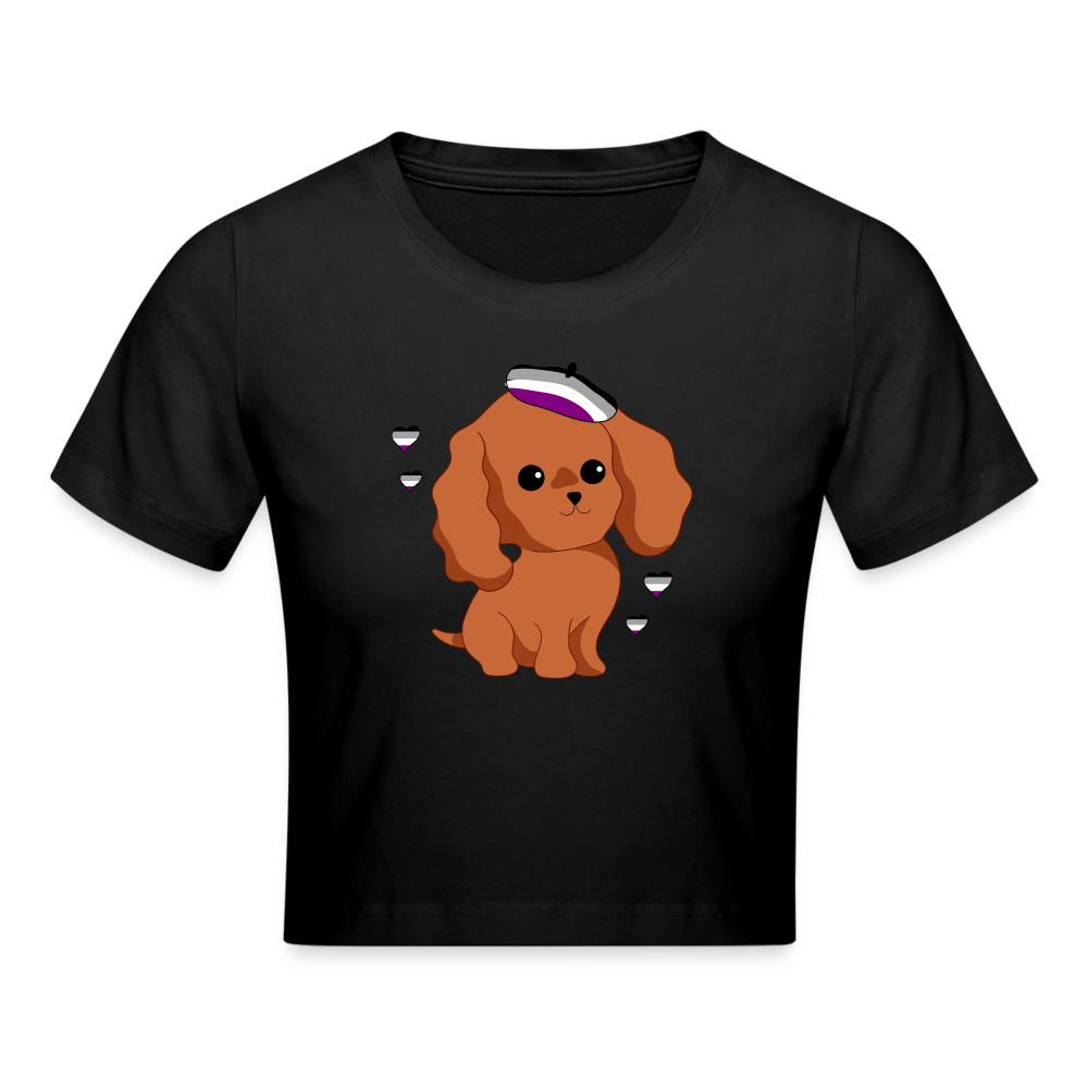 Cute Asexual Dog Cropped T-Shirt - Schwarz